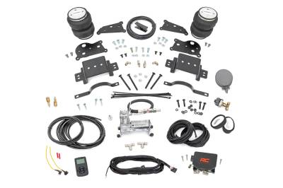 Rough Country Suspension Systems - Rough Country 10029WC Rear Air Spring Kit w/Compressor for 14-25 Ram 2500 4WD