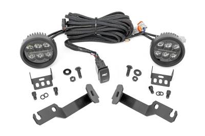 Rough Country Suspension Systems - Rough Country 71092 A-Pillar 3.5" LED Ditch Light Kit-Spot for 05-15 Tacoma