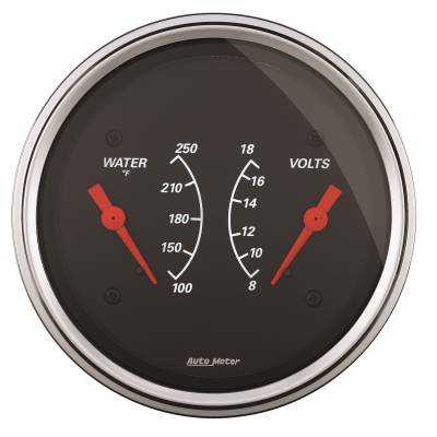 AutoMeter - AutoMeter 1430 Designer Black Water Temperature Gauge 100-250 °F/8-18V 3-3/8"