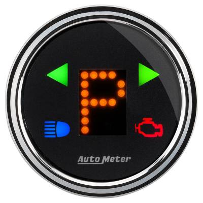 AutoMeter - AutoMeter 1460 Designer Black Chrome Auto Transmission Shift Indicator 2-1/16"