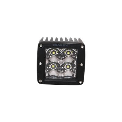 TrailFX - TrailFx 2X2CSPPR 3" Fog Light 20W 90DEG Flood 1920LM Black w/Harness & Mount