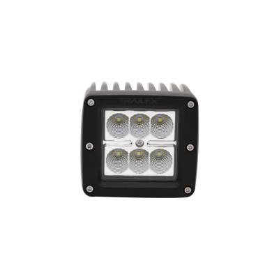 TrailFX - TrailFX 3X2CF 3" LED Fog Light 20W 90DEG Flood Beam 1620LM Black Housing