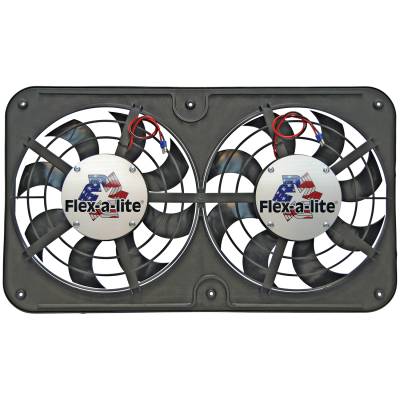 Flex-A-Lite - Flex-A-Lite 410 Dual 12.1" Lo-Profile S-Blade Puller Fan w/Speed Controller