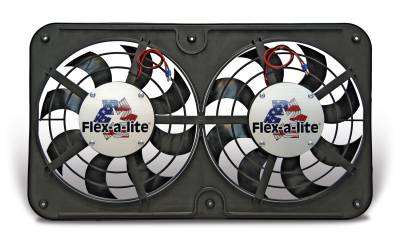 Flex-A-Lite - Flex-A-Lite 104308 Dual 12.1" Lo-Pro S-Blade Puller Fan w/Thermostat Controller