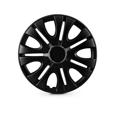 Winjet - Winjet CHB-5082-BP-15 15" Universal Wheel Cover Hubcaps 4Pc Matte Black