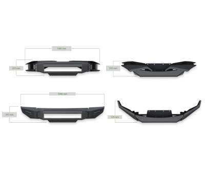 Black Horse Off Road - Black Horse AFB-RA16 Armour-II HD Front Bumper for 15-18 RAM 1500
