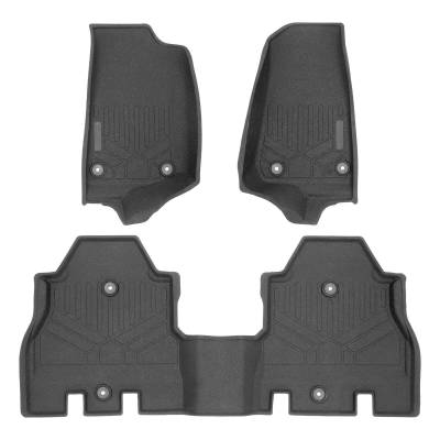 SMARTLINER - SMARTLINER RA0316/RB0316 Front/Rear BLACK Floor Liners for Jeep Wrangler JL 4DR