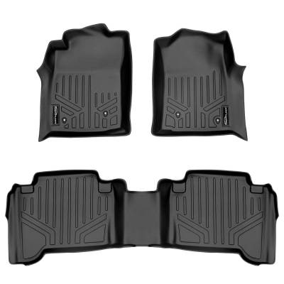 SMARTLINER - SMARTLINER SA0033/B0033 Front/Rear BLACK Floor Liners for Toyota Tacoma Double