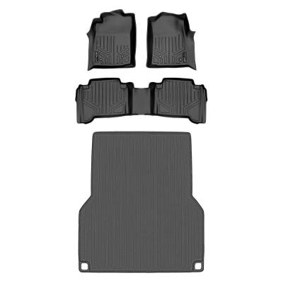 SMARTLINER - SMARTLINER SA0033/B0033/K0207 Front/Rear BLACK Floor Liners for Tacoma Double