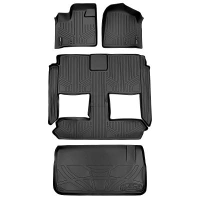 SMARTLINER - SMARTLINER Front/Rear Floor Liners w/Cargo Liner Black for Grand Caravan/T&C