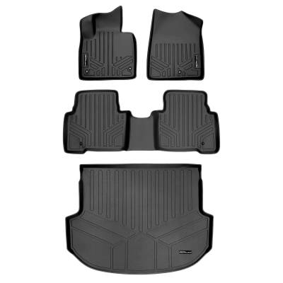 SMARTLINER - SMARTLINER Front/Rear Floor Liners w/Cargo Liner Black for Hyundai Santa Fe