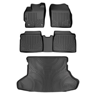 SMARTLINER - SMARTLINER SA0123/B0123/D0123 Front/Rear BLACK Floor Liners for Toyota Prius