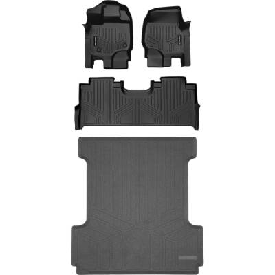 SMARTLINER - Smartliner SA0167/B0624/K0167 Front/Rear BlackFloor Liners for Ford F150 Crew