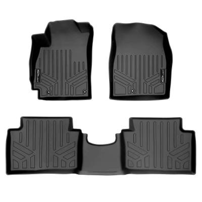 SMARTLINER - Smartliner SA0406/B0406 Front/Rear BlackFloor Liners for Hyundai Veloster