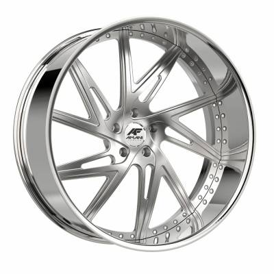 Amani - Amani Wheel CONRAD 24x9.5 Blank -12mm Brushed/Chrome CON24955BLR17R-12BCR