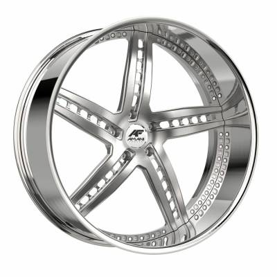 Amani - Amani Wheel MONERO 24x9 Blank 1mm Brush Center w/Chrome Lip MON2493BLL10F1BCR