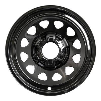 Quality Automotive Accessories - QAA HUB59170B 4Pc Gloss Black ABS Wheel Cover Hub Cap for Chevy Silverado WT
