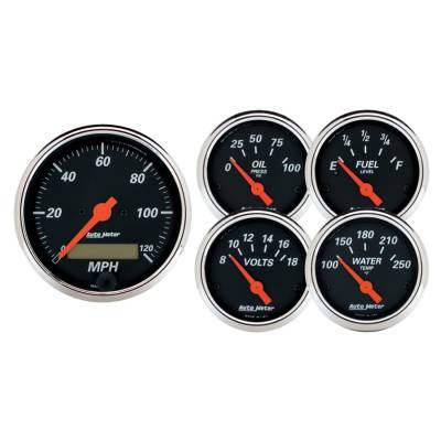 AutoMeter - AutoMeter 1421 Designer Black Electric Speedometer 5Pc Gauge 3-1/8" & 2-1/16"