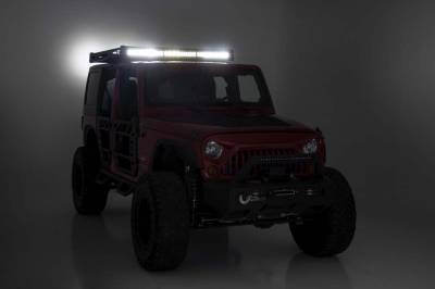 Rough Country Suspension Systems - Rough Country 10615 Hard Top Roof Rack w/LEDs Black for 07-18 Jeep Wrangler JK