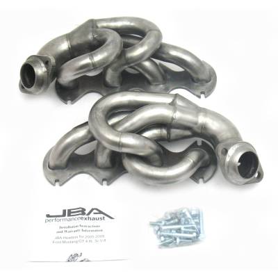 JBA Racing Headers - JBA Headers 1-5/8" Shorty Stainless Headers Raw Mustang GT 1675S