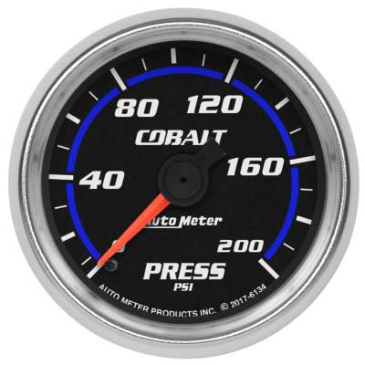 AutoMeter - AutoMeter 6134 Cobalt Mechanical Pressure Gauge 0-200PSI 2-1/16"