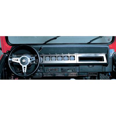 Rugged Ridge - Rugged Ridge 11144.01 Dash Overlay Kit Stainless Steel for Wrangler YJ