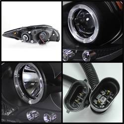 Spyder Auto - Spyder Auto 5073303 Black/Clear LED Halo Projector Headlights