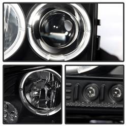 Spyder Auto - Spyder Auto 5078353 LED Halo Projector Headlights Black/Smoked