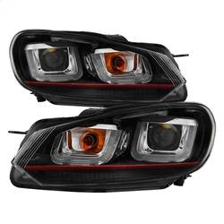 Spyder Auto - Spyder Auto 5082046 DRL Projector Headlights Black/Clear for VW Golf/GTI