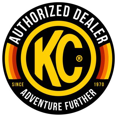 KC Hilites - KC Decal 8" KC Authorized Dealer Logo Yellow Black EA