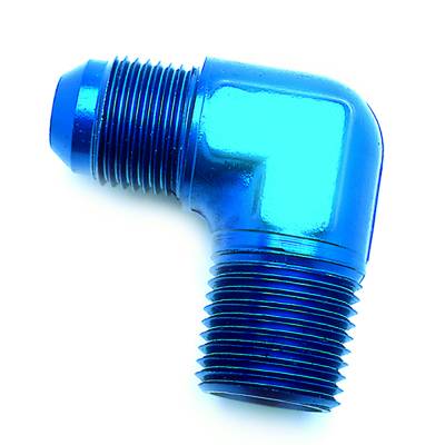 SpeedFx - SpeedFX 560322 Coupler Fitting -3AN x 1/8 NPTF 90-DEG Flare Blue Anodized Alu EA