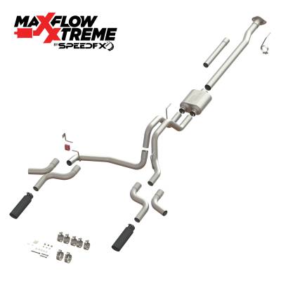SpeedFx - SpeedFX 50301 MaxFlow Cat-Back Exhaust 3" In Dual Exit 4" Black Tips 15-20 F150