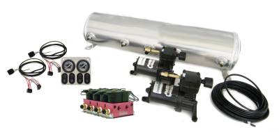 Ridetech - Ridetech 30154700 Air Compressor BigRed 4-Way Dash Panel Tank Air Lines Kit