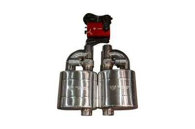 Valvetronic Designs - Valvetronic UVM.63MM.X2 2.5 Dual Valved Muffler Kit 63mm Outlet w/Control Box