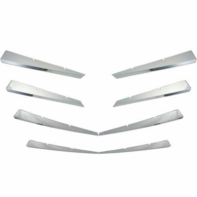 Coast To Coast - Coast To Coast IWCGI76 Chrome Bar Grille Insert Overlay 8 Piece w/Emblem