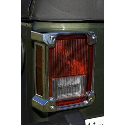 Rugged Ridge - Rugged Ridge 13311.21 Taillight Covers Chrome for Jeep Wrangler