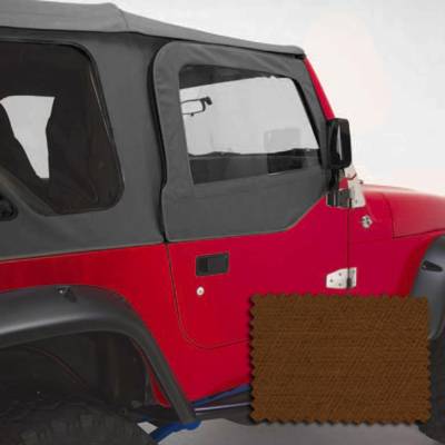 Rugged Ridge - Rugged Ridge 13714.33 Upper Soft Door Kit Dark Tan for Jeep Wrangler