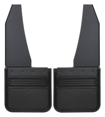Gatorback - Gatorback 1.5" Offset 12" Front/Black Rear Mud Flaps Blank Black GAA756618