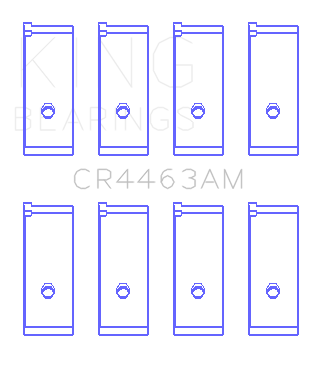 King Engine Bearings - King Bearings CR4463AM1.25 CONNECTING Rod Bearing SET for HONDA CIVIC 1438CC