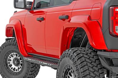 Rough Country Suspension Systems - Rough Country Sport Fender Flares-Race Red, 21-26 Bronco 4dr; O-F12124-PQ