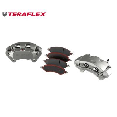 TeraFlex - TeraFlex 4403401 Front Brake Caliper Kit Black Pair for 07-25 Wrangler JK/JL