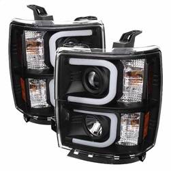 Spyder Auto - Spyder Auto 5079473 DRL Projector Headlights Blk/Clear for 14-15 Silverado 1500
