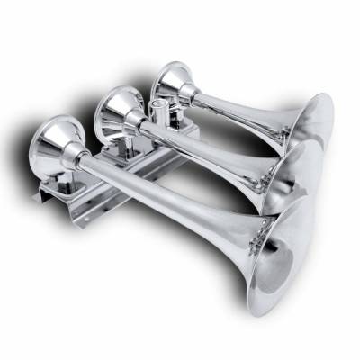 Trigger Horns - Trigger Horns TRGH171 Kaos Horizontal 3 Trumpet Train Horn w/Valve