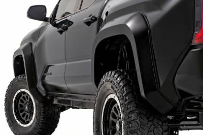 Rough Country Suspension Systems - Rough Country O-T12421-202 Sport Fender Flares Gloss Black for 24-26 Tacoma