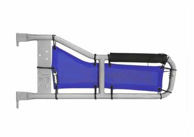 Steinjager - Steinjager Mesh Tube Door Covers Front-Blue for Jeep Scrambler J0045609