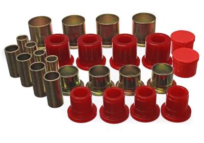 Energy Suspension - Energy Suspension 3.3161R Control Arm Bushing Set Front Polyurethane Red