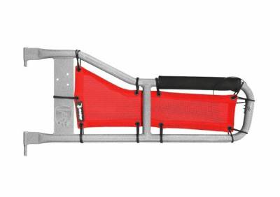 Steinjager - Steinjager Mesh Tube Door Covers Front Red for Jeep Scrambler J0045614