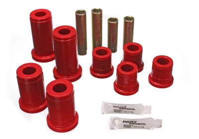 Energy Suspension - Energy Suspension 3.3134R Control Arm Bushing Set Front Polyurethane Red