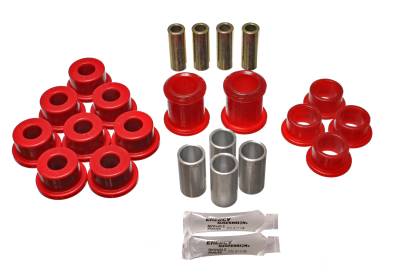 Energy Suspension - Energy Suspension 3.3142R Control Arm Bushing Set Front Polyurethane Red