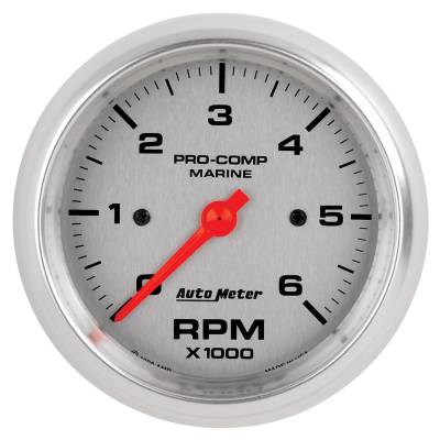 AutoMeter - AutoMeter 200752-33 Marine Tachometer Silver 0-6000RPM 3-3/8"